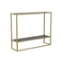 Kép 2/5 - Konzol asztal fém, mdf 90x25x75 cm arany, fekete