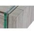 Kép 7/8 - Konzol asztal hőállóüveg, mdf 110x40x75 cm natúr, átlátszó