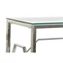 Kép 4/6 - Konzol asztal inox, üveg 120x40x78 cm ezüst