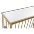 Kép 5/6 - Konzol asztal körök fém, üveg, poliészter 120x36x90 cm színes