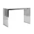 Kép 2/6 - Konzol asztal krómozott acél, üveg 120x45x78 cm ezüst, átlátszó