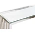 Kép 3/6 - Konzol asztal krómozott acél, üveg 120x45x78 cm ezüst, átlátszó