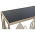 Kép 3/6 - Konzol asztal leveles fém, üveg 120x40x80 cm arany, fekete