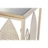Kép 4/6 - Konzol asztal leveles fém, üveg 120x40x80 cm arany, fekete