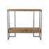 Kép 5/5 - Konzol asztal lucfenyő, fém 90x35x80 cm világosbarna, fekete