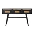 Kép 7/7 - Konzol asztal mangófa, rattan 125x40x76 cm fekete, natúr