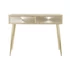 Kép 6/6 - Konzol asztal mdf, lucfenyő, fém 100x36x78 cm natúr, arany