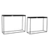 Kép 5/6 - Konzol asztal szett fém, üveg 107,5x32,5x80,5 cm fekete S/2