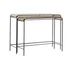 Kép 2/6 - Konzol asztal szett rattan, fém 111x32x80 cm natúr, fekete S/2