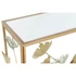 Kép 3/7 - Konzol asztal tükör leveles fém, üveg 108x36x80 cm arany, zöld
