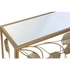 Kép 3/5 - Konzol asztal tükör leveles fém, üveg 108x37x80 cm arany