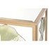 Kép 4/7 - Konzol asztal tükör leveles fém, üveg 108x37x80 cm arany, színes