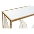 Kép 3/6 - Konzol asztal tükör leveles fém, üveg 111x32x77 cm arany
