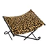Kép 3/5 - Lábtartó leopárd fém, bőr 55x45x41 cm barna, fekete