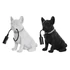 Kép 2/6 - Lámpa asztali bulldog poly 25x15x29 cm fekete, fehér 2 féle