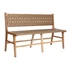 Kép 5/7 - Pad teakfa, bőr 140x59x89 cm bézs