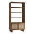 Kép 2/2 - Polc akácfa, rattan 90x40x181 cm barna