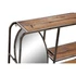 Kép 3/5 - Polc fa, fém, üveg 73x19x50 cm sötétbarna, fekete