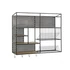Kép 5/6 - Polc falra fém, mdf 100x24x90 cm natúr, fekete