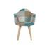 Kép 8/9 - Szék patchwork poliészter, fenyő 62x61x80,5 cm menta, világosbarna