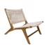 Kép 2/2 - Szék teakfa, rattan 65x80x68 cm fehér
