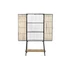 Kép 7/8 - Szekrény rattan, fém 65x35x130,5 cm fekete, natúr