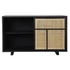 Kép 5/7 - Tálalószekrény császárfa, mdf, rattan 80x38x50 cm fekete, natúr