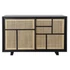 Kép 7/7 - Tálalószekrény császárfa, mdf, rattan 80x38x50 cm fekete, natúr