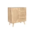 Kép 2/9 - Tálalószekrény gumifa, rattan, fém 73,5x35x78 cm natúr