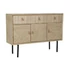 Kép 2/8 - Tálalószekrény lucfenyő, mdf, fém 120x35x86 cm natúr, fekete