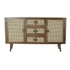 Kép 10/10 - Tálalószekrény mangófa, rattan 150,5x40,5x86 cm sötétbarna