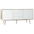 Kép 2/11 - Tálalószekrény mdf, fém 170x45x76 cm fehér, natúr