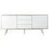 Kép 11/11 - Tálalószekrény mdf, fém 170x45x76 cm fehér, natúr