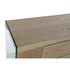 Kép 3/9 - Tálalószekrény üveg, mdf 160x45x80 cm világosbarna, átlátszó