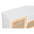 Kép 3/9 - Tv-s szekrény császárfa, rattan 120x30x50 cm fehér, natúr