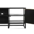 Kép 5/8 - Tv-s szekrény fa, fém 120x37x50 cm fekete, arany