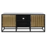 Kép 6/8 - Tv-s szekrény fa, fém 120x37x50 cm fekete, arany