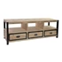 Kép 2/7 - Tv-s szekrény fa, fém 148x45x54 cm barna, fekete