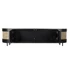 Kép 5/8 - Tv-s szekrény fa, rattan 180x45x46 cm fekete, natúr