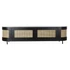 Kép 8/8 - Tv-s szekrény fa, rattan 180x45x46 cm fekete, natúr