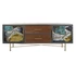 Kép 6/8 - Tv-s szekrény fém, üveg 140x35x55 cm színes