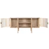 Kép 5/10 - Tv-s szekrény gumifa, rattan 120x43,5x60 cm natúr