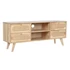 Kép 2/8 - Tv-s szekrény gumifa, rattan, fém 120x30x48 cm natúr