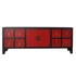 Kép 7/7 - Tv-s szekrény lucfenyő, mdf 130x25x50,5 cm piros, fekete
