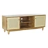 Kép 2/8 - Tv-s szekrény lucfenyő, rattan 140x38x53 cm barna, natúr