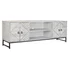 Kép 2/9 - Tv-s szekrény mangófa, fém 180x40x60 cm fehér, fekete