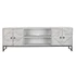 Kép 7/9 - Tv-s szekrény mangófa, fém 180x40x60 cm fehér, fekete