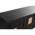 Kép 3/11 - Tv-s szekrény mangófa, rattan 145,5x40,5x60 cm fekete, natúr