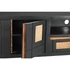 Kép 7/11 - Tv-s szekrény mangófa, rattan 145,5x40,5x60 cm fekete, natúr