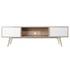 Kép 9/9 - Tv-s szekrény mdf, fém 160x40x50 cm fehér, natúr